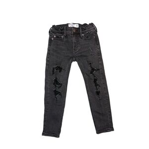 Abercrombie Kids Super Skinny‎ Jeans 5 6 Black Distressed Slim Fit Modern Style